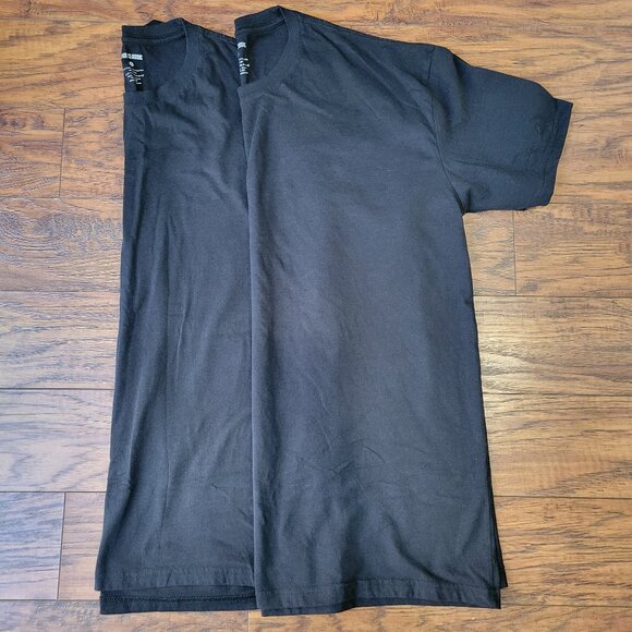 TRUE CLASSIC Bundle of 2 Plain Black Crew Neck Short Sleeve T-Shirts sz XL EUC - Picture 1 of 4